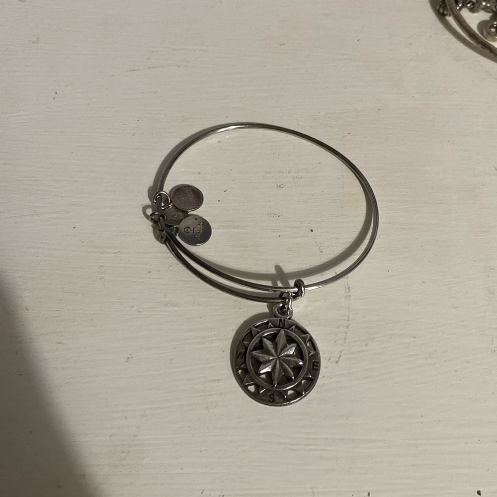 Alex and Ani compass silver bracelet